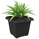 vidaXL Négyzet Virágcserép 24 pcs Fekete 33 x 33 x 26 cm Műanyag