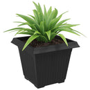 vidaXL Négyzet Virágcserép 24 pcs Fekete 38 x 38 x 30 cm Műanyag