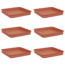 vidaXL Négyzetes Virágtálca 6 pcs Tégla Vörös 15 x 15 x 2 cm Műanyag
