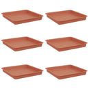 vidaXL Négyzetes Virágtálca 6 pcs Tégla Vörös 18 x 18 x 2 cm Műanyag
