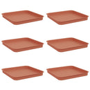 vidaXL Négyzetes Virágtálca 6 pcs Tégla Vörös 21 x 21 x 2 cm Műanyag