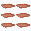 vidaXL Négyzetes Virágtálca 6 pcs Tégla Vörös 25,5 x 25,5 x 2,5 cm