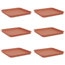 vidaXL Négyzetes Virágtálca 6 pcs Tégla Vörös 32 x 32 x 2,5 cm Műanyag