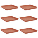 vidaXL Négyzetes Virágtálca 6 pcs Tégla Vörös 36 x 36 x 2.5 cm Műanyag