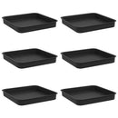 vidaXL Négyzetes Virágtálca 6 pcs Fekete 15 x 15 x 2 cm Műanyag