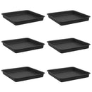 vidaXL Négyzetes Virágtálca 6 pcs Fekete 18 x 18 x 2 cm Műanyag