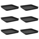 vidaXL Négyzetes Virágtálca 6 pcs Fekete 21 x 21 x 2 cm Műanyag