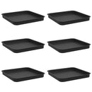 vidaXL Négyzetes Virágtálca 6 pcs Fekete 25,5 x 25,5 x 2,5 cm Műanyag