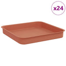 vidaXL Négyzetes Virágtálca 24 pcs Tégla Vörös 15 x 15 x 2 cm Műanyag