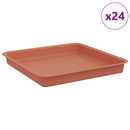 vidaXL Négyzetes Virágtálca 24 pcs Tégla Vörös 18 x 18 x 2 cm Műanyag