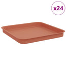 vidaXL Négyzetes Virágtálca 24 pcs Tégla Vörös 21 x 21 x 2 cm Műanyag