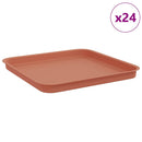 vidaXL Négyzetes Virágtálca 24 pcs Tégla Vörös 32 x 32 x 2,5 cm