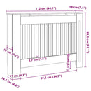 vidaXL Radiátor fedezék 2 pcs Szürke 112 x 19 x 81,5cm Faanyag