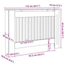 vidaXL Radiátor fedezék 2 pcs Szürke 112 x 19 x 81,5cm Faanyag