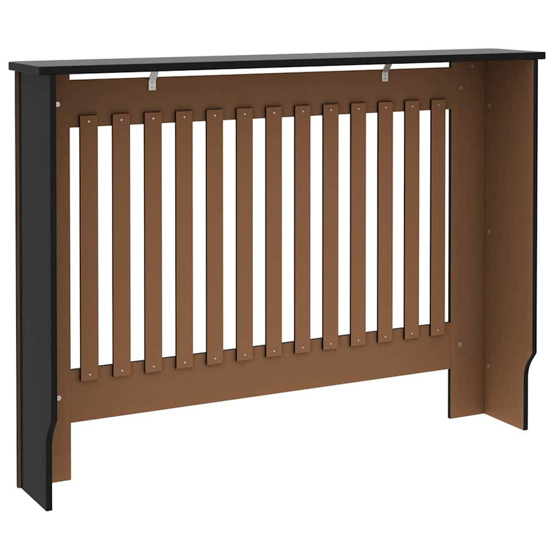 vidaXL Radiátor fedezék 2 pcs Fekete 112x19x81.5cm Faanyag