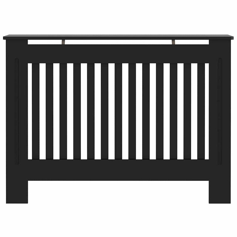 vidaXL Radiátor fedezék 2 pcs Fekete 112x19x81.5cm Faanyag
