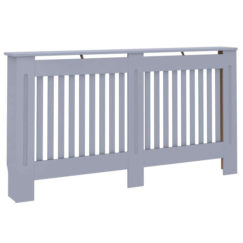 vidaXL Radiátor fedezék 2 pcs Szürke 152x19x81.5cm Faanyag