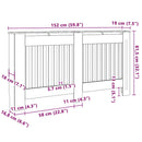 vidaXL Radiátor fedezék 2 pcs Szürke 152 x 19 x 81,5cm Faanyag
