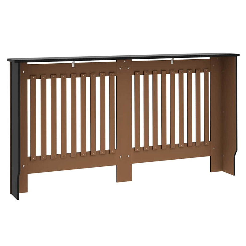 vidaXL Radiátor fedezék 2 pcs Fekete 152x19x81.5cm Faanyag