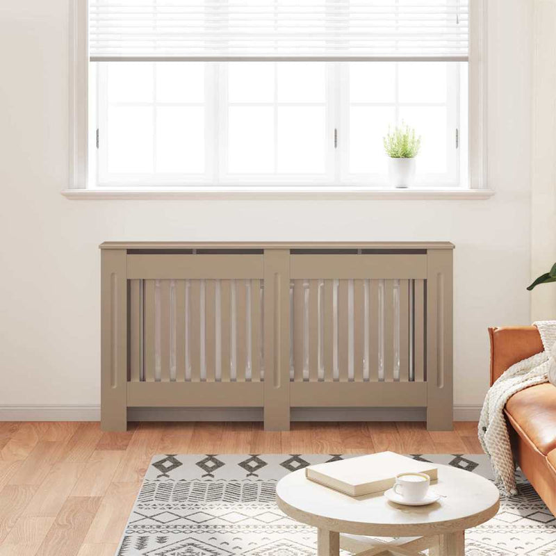 vidaXL Radiátor fedezék 2 pcs Barna 152x19x81.5cm Faanyag