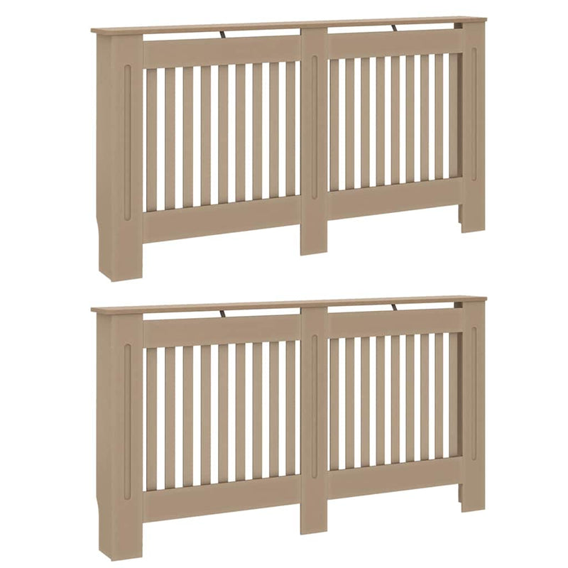 vidaXL Radiátor fedezék 2 pcs Barna 152x19x81.5cm Faanyag