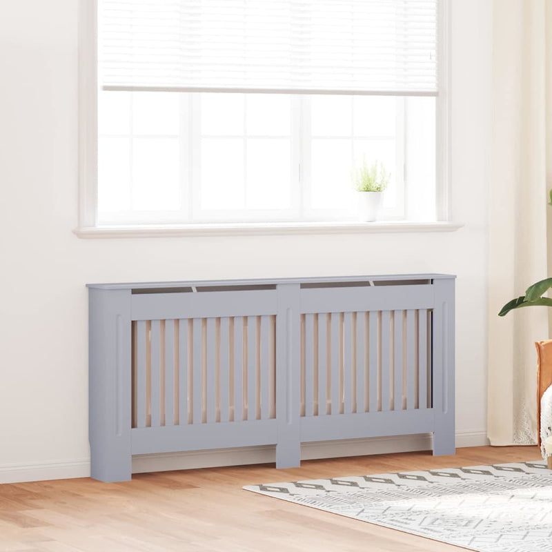vidaXL Radiátor fedezék 2 pcs Szürke 172x19x81.5cm Faanyag