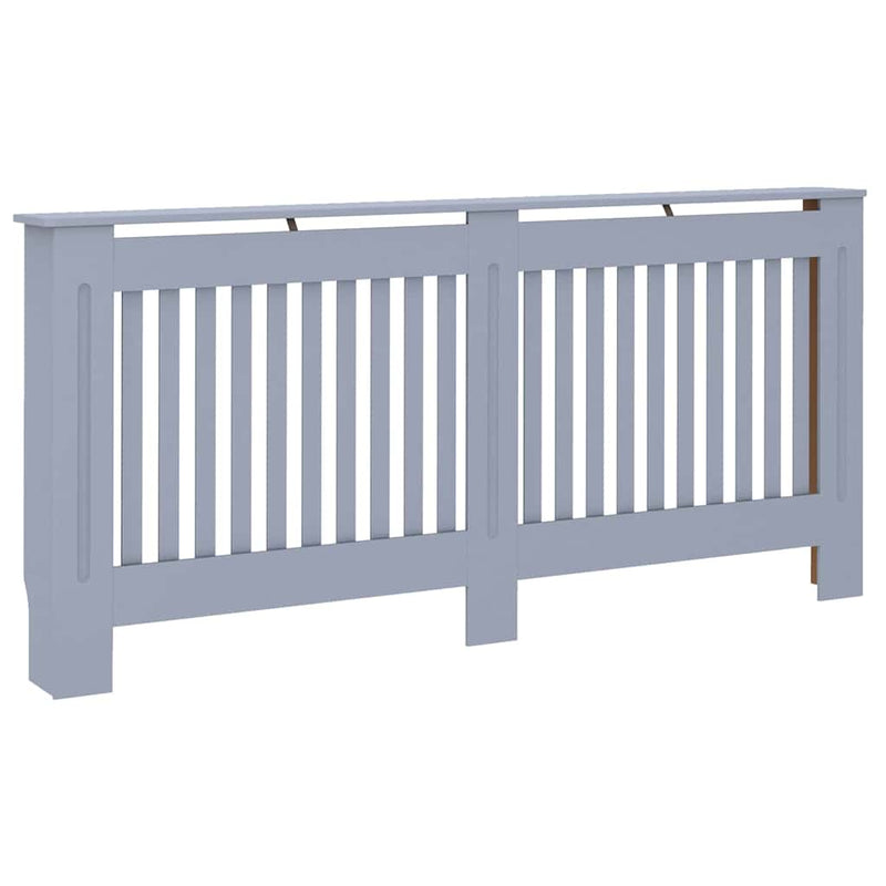 vidaXL Radiátor fedezék 2 pcs Szürke 172x19x81.5cm Faanyag