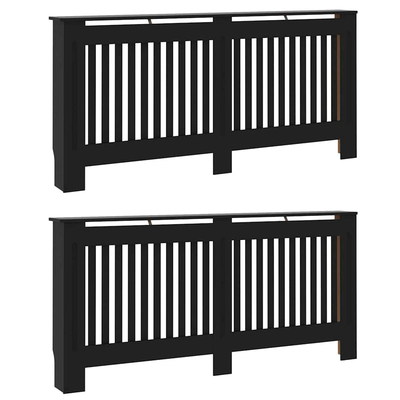 vidaXL Radiátor fedezék 2 pcs Fekete 172x19x81.5cm Faanyag