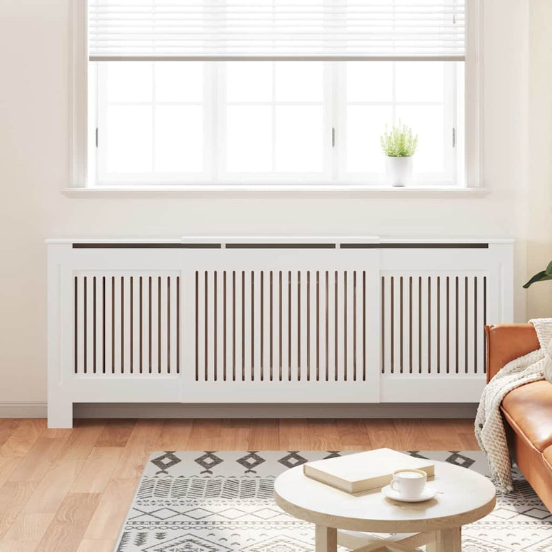 vidaXL Radiátor fedezék 2 pcs Fehér 205x20.5x81.5cm Faanyag