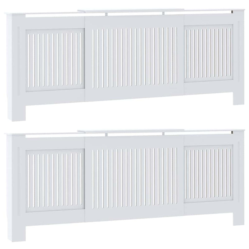 vidaXL Radiátor fedezék 2 pcs Fehér 205x20.5x81.5cm Faanyag
