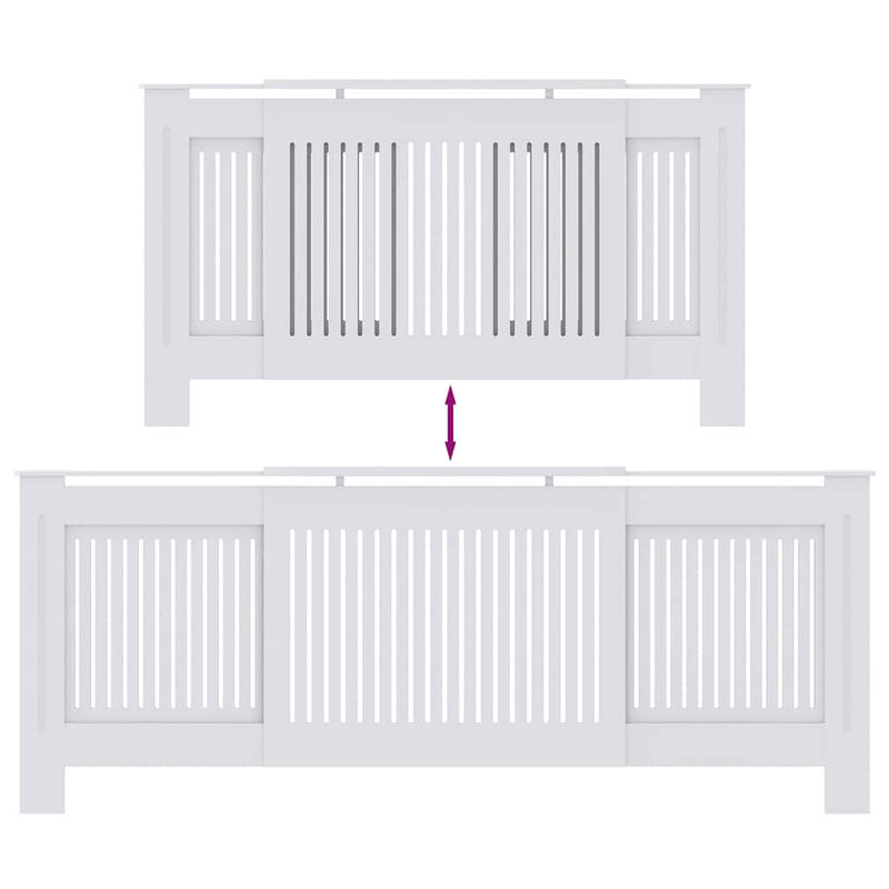 vidaXL Radiátor fedezék 2 pcs Fehér 205x20.5x81.5cm Faanyag