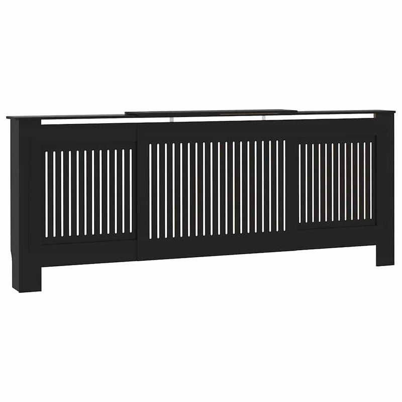 vidaXL Radiátor fedezék 2 pcs Fekete 205x20.5x81.5cm Faanyag