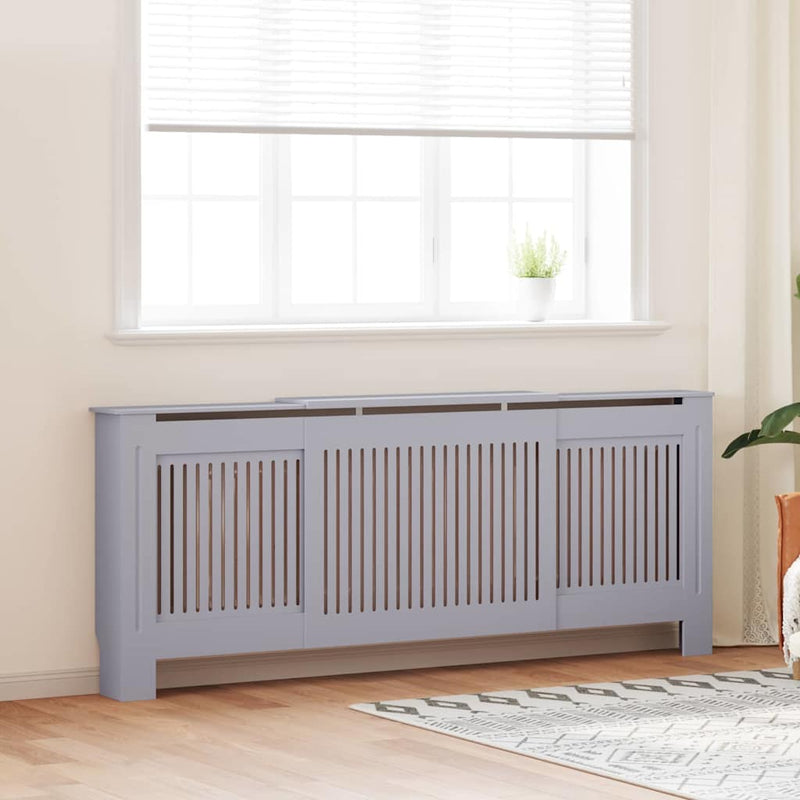 vidaXL Radiátor fedezék 2 pcs Szürke 205x20.5x81.5cm Faanyag