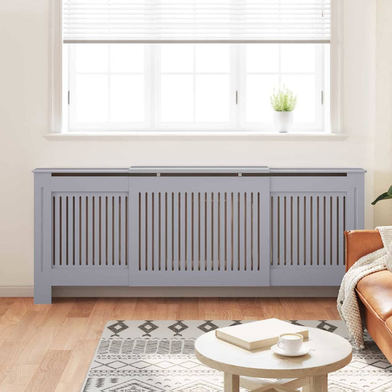 vidaXL Radiátor fedezék 2 pcs Szürke 205x20.5x81.5cm Faanyag