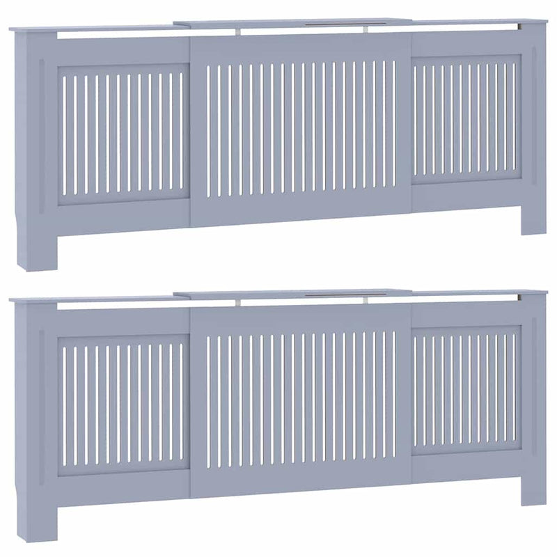 vidaXL Radiátor fedezék 2 pcs Szürke 205x20.5x81.5cm Faanyag