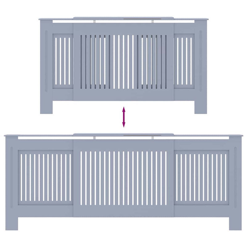 vidaXL Radiátor fedezék 2 pcs Szürke 205x20.5x81.5cm Faanyag