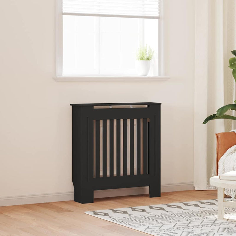 vidaXL Radiátor fedezék 2 pcs Fekete 78x19x81.5cm Faanyag