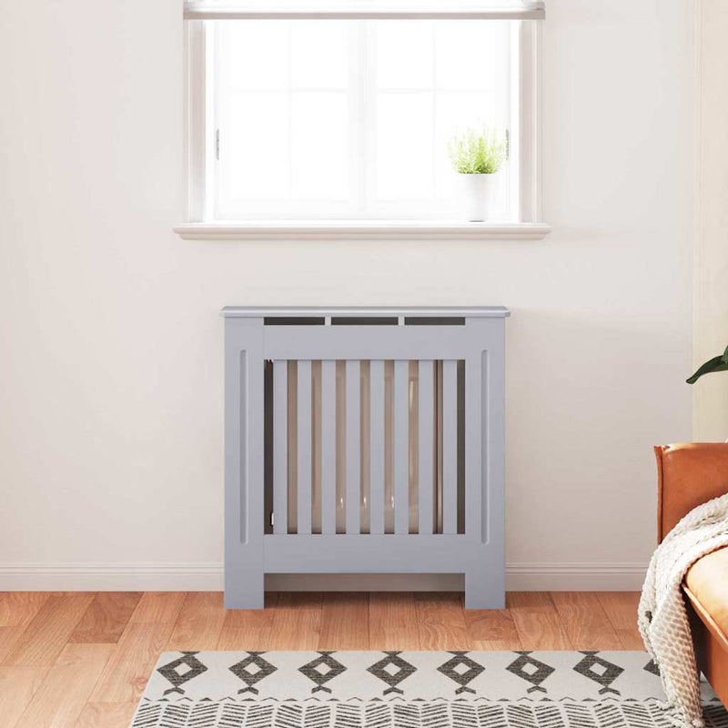 vidaXL Radiátor fedezék 2 pcs Szürke 78x19x81.5cm Faanyag