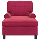 vidaXL PÁRÁS FOTEL párnával Bordó 91 x 157 x 91 cm Bársony