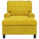 vidaXL PÁRÁS FOTEL párnával Sárga 91 x 157 x 91 cm Bársony