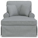 vidaXL Fotel Loungba Szoknyával párnával 3 pcs Világosszürke szövet