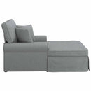 vidaXL Fotel Loungba Szoknyával párnával 3 pcs Világosszürke szövet