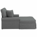 vidaXL Fotel Loungba Szoknyával párnával 3 pcs Sötétszürke szövet
