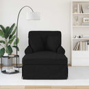 vidaXL Fotel Loungba Szoknyával párnával párnával 3 pcs Fekete szövet