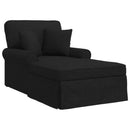 vidaXL Fotel Loungba Szoknyával párnával párnával 3 pcs Fekete szövet