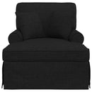 vidaXL Fotel Loungba Szoknyával párnával párnával 3 pcs Fekete szövet