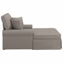 vidaXL Fotel Loungba Szoknyával párnával 3 pcs Tópszínű szövet