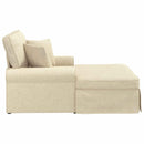 vidaXL Fotel Loungba Szoknyával párnával párnával 3 pcs Krém szövet