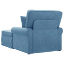 vidaXL Fotel Loungba Szoknyával párnával 3 pcs Kék Bársonyos szövet