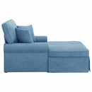 vidaXL Fotel Loungba Szoknyával párnával 3 pcs Kék Bársonyos szövet